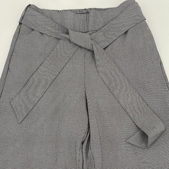Zara Size Small Black White Houndstooth Pull On Culottes Belted - Picture 5 of 13